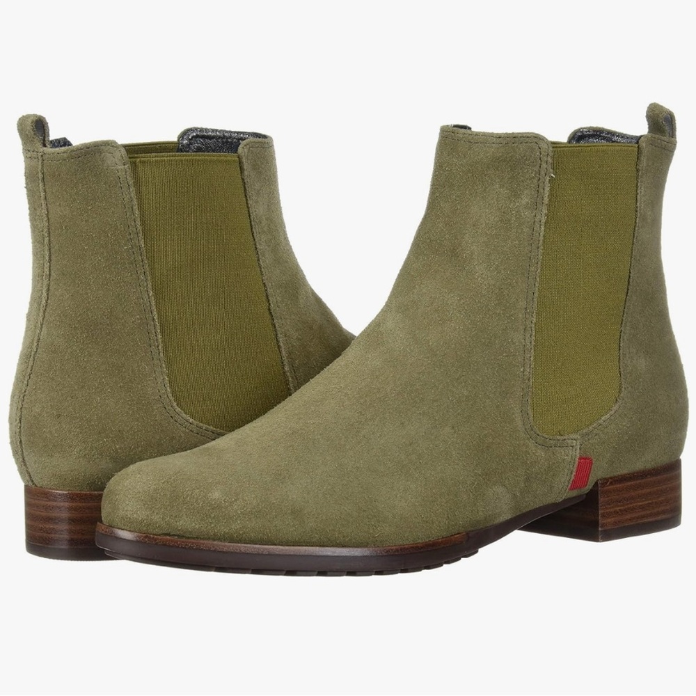 Dark green Suede Marc Joseph New York Booties Ladies size 7 New in Box Adorable!